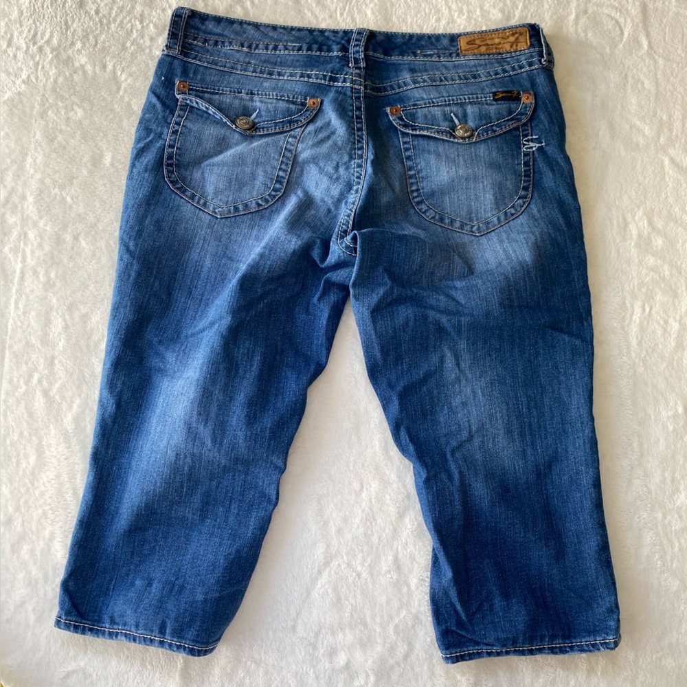 Seven7 Denim Mid-Rise Cropped Capri Jeans - Size 12 - Picture 8 of 12